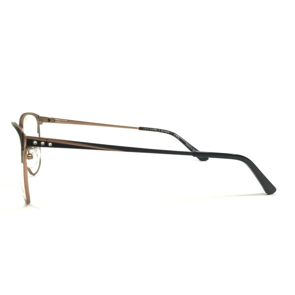 Cote D'Azur Eyeglasses Frames CDA-398 C3 Black Matte Rose Gold Cat Eye 52-16-138